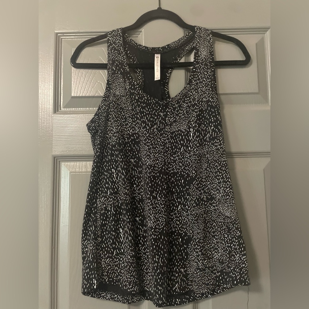 Fabletics black and white racerback tank top size small